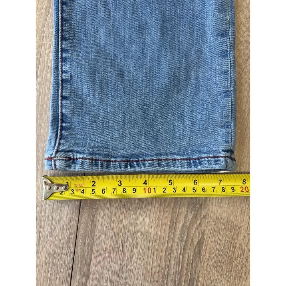 True Religion‎ Geno Relaxed Slim Men's Jeans Blue Denim Size 36x32 Red Stitching